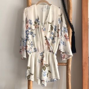 Floral chiffon romper